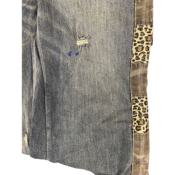 Pilcro Anthropologie The Lex Denim Jean Bib Overalls Camo Animal NEW Womens 27 - Picture 10 of 11
